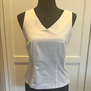 Hillard & Hanson White V-Neck Tank Top